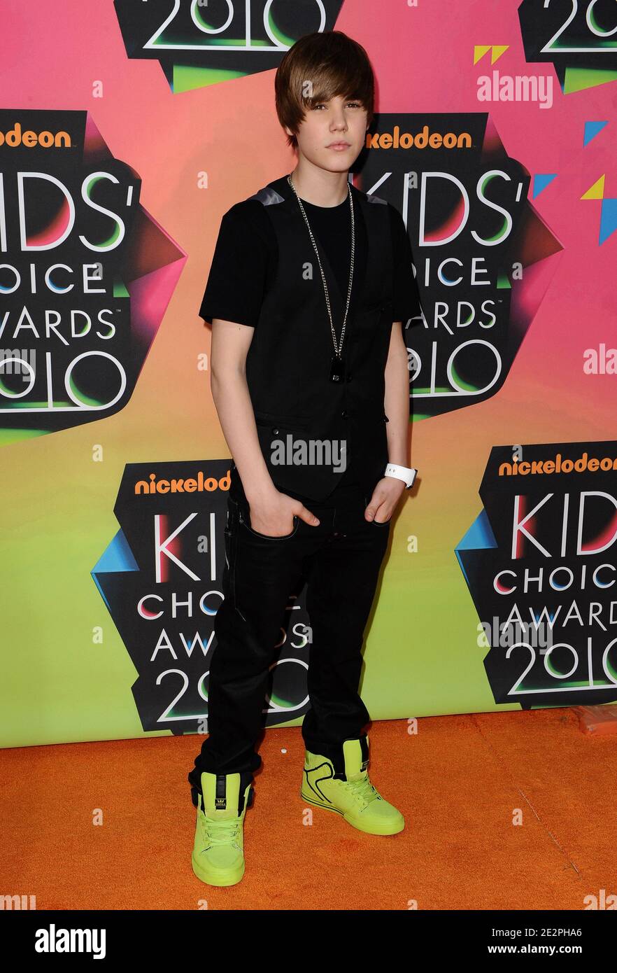 Justin Bieber partecipa al ventitreesimo premio annuale Kids' Choice di Nickelodeon che si tiene all'UCLA Pauley Pavilion. Los Angeles, 27 marzo 2010. (Nella foto: Justin Bieber). Foto di Lionel Hahn/ABACAPRESS.COM Foto Stock