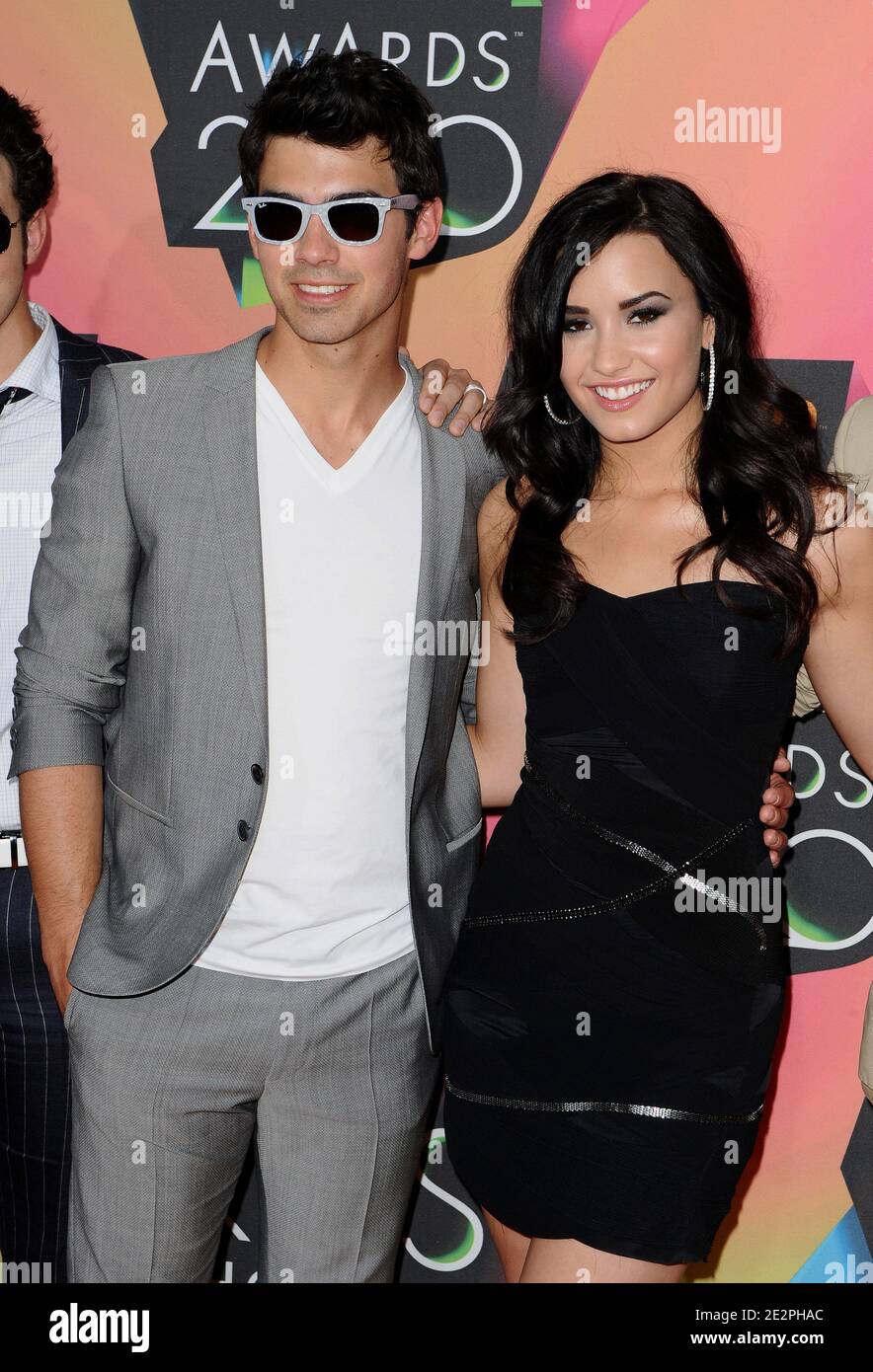 Joe Jonas e Demi Lovato partecipano al 23° Premio annuale Kids' Choice di Nickelodeon, tenutosi presso il Pauley Pavilion dell'UCLA. Los Angeles, 27 marzo 2010. (Nella foto: Demi Lovato, Joe Jonas). Foto di Lionel Hahn/ABACAPRESS.COM Foto Stock