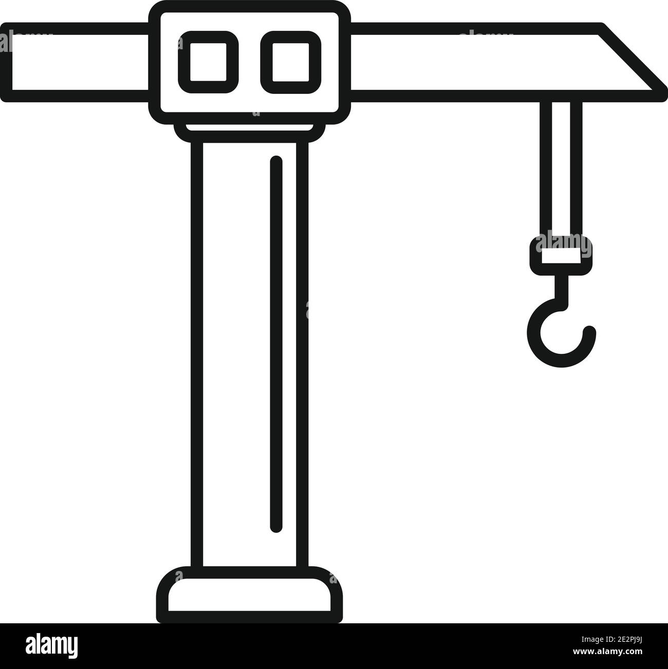 Gru industriali, l'icona di stile di contorno Illustrazione Vettoriale