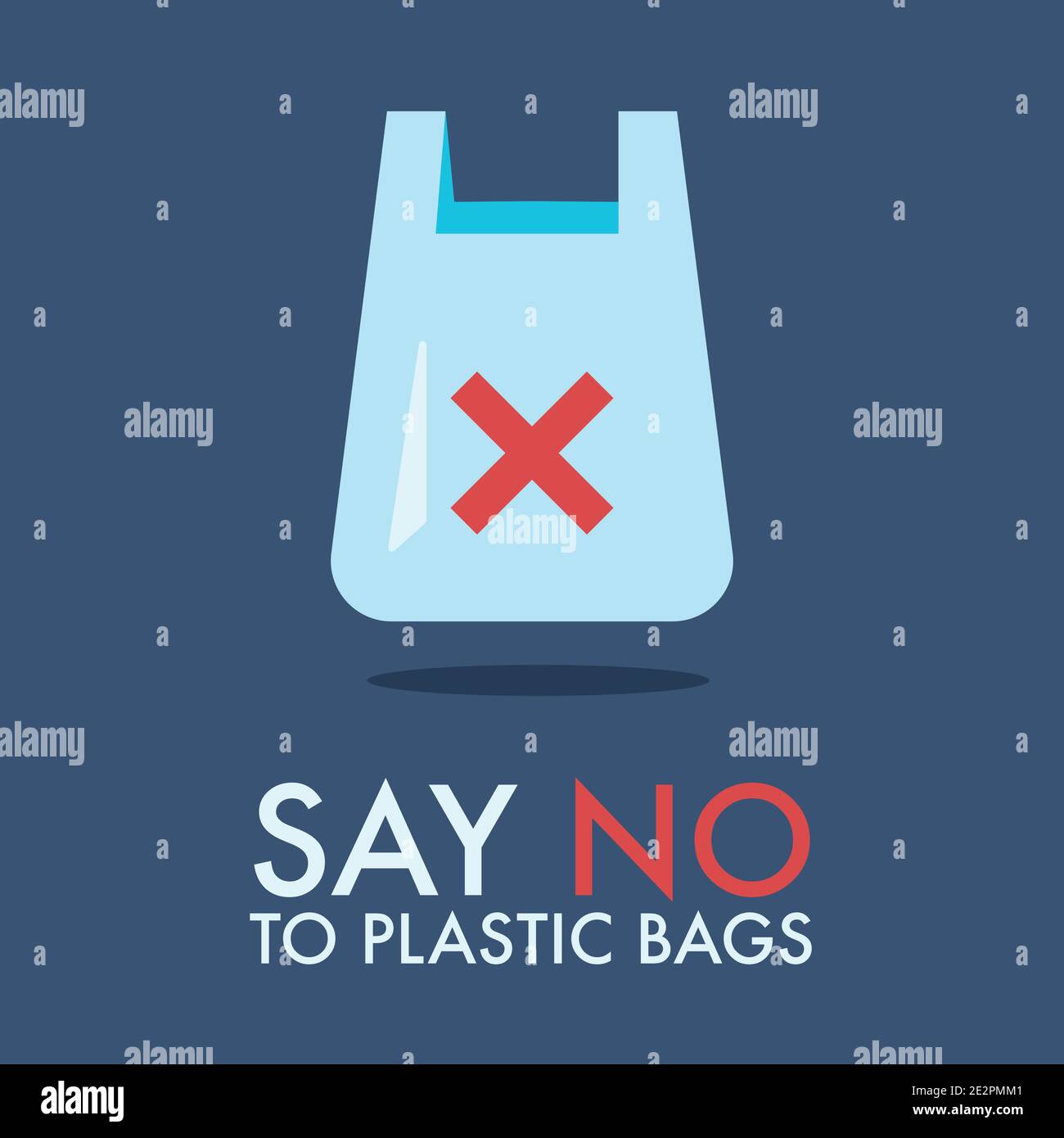 Dire no ai sacchetti di plastica. Zero concetto di spreco. Illustrazione vettoriale Illustrazione Vettoriale