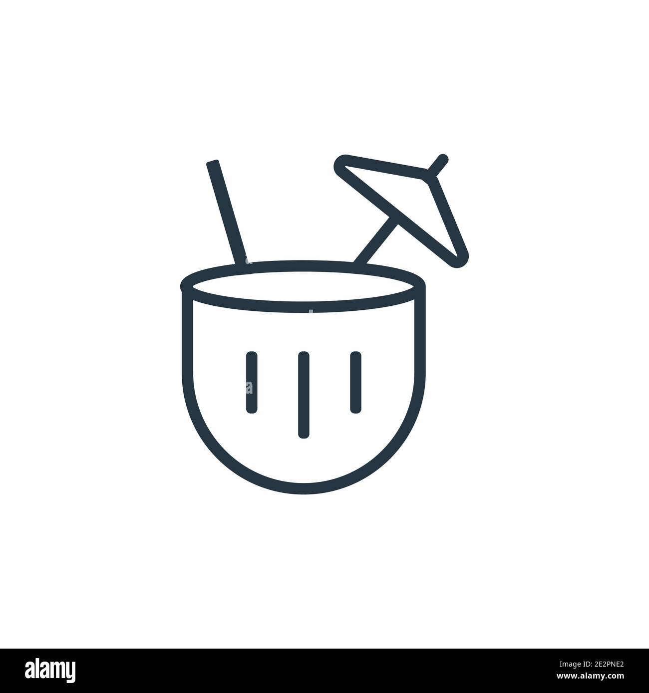 Icona del vettore di contorno del punzone della piantatrice. Icona di punch della piantatrice nera sottile, vettore piatto semplice elemento illustrazione da editabile bevande concetto isolat Illustrazione Vettoriale