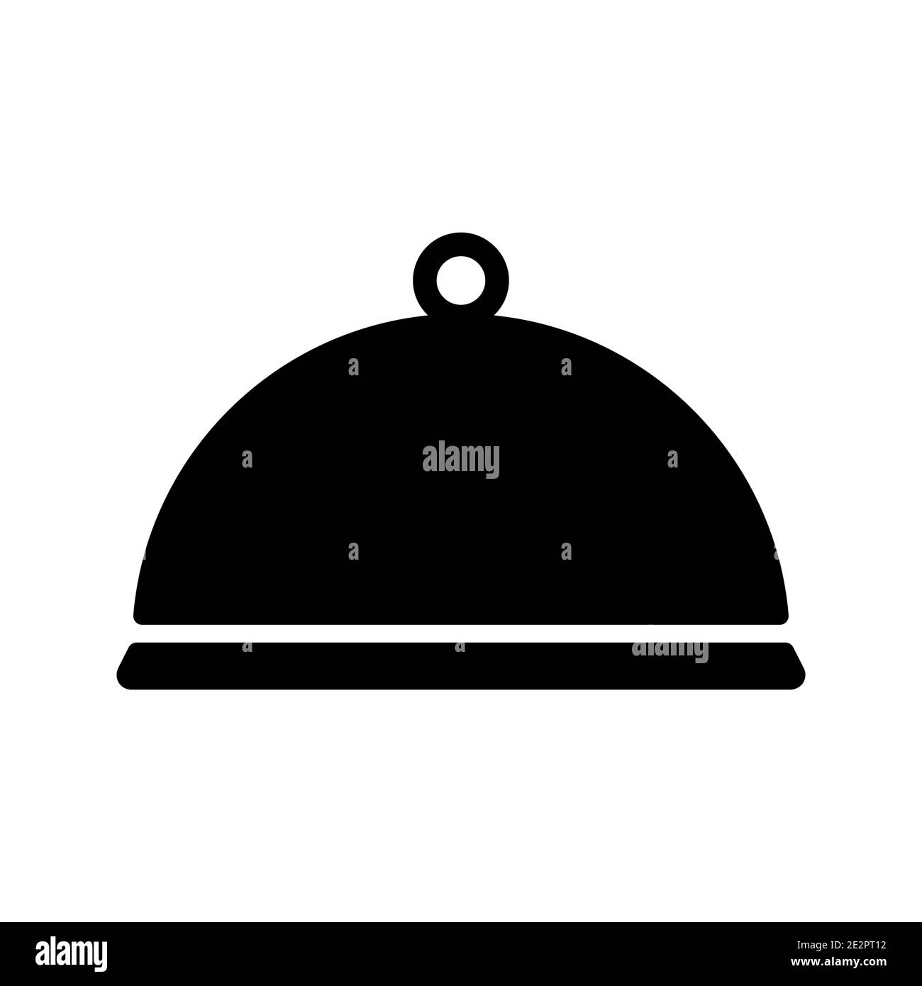 Cloche, icona del glifo vettoriale del vassoio degli alimenti. Apparecchio da cucina. Simbolo grafico per la progettazione di siti web di cucina, logo, app, UI Illustrazione Vettoriale