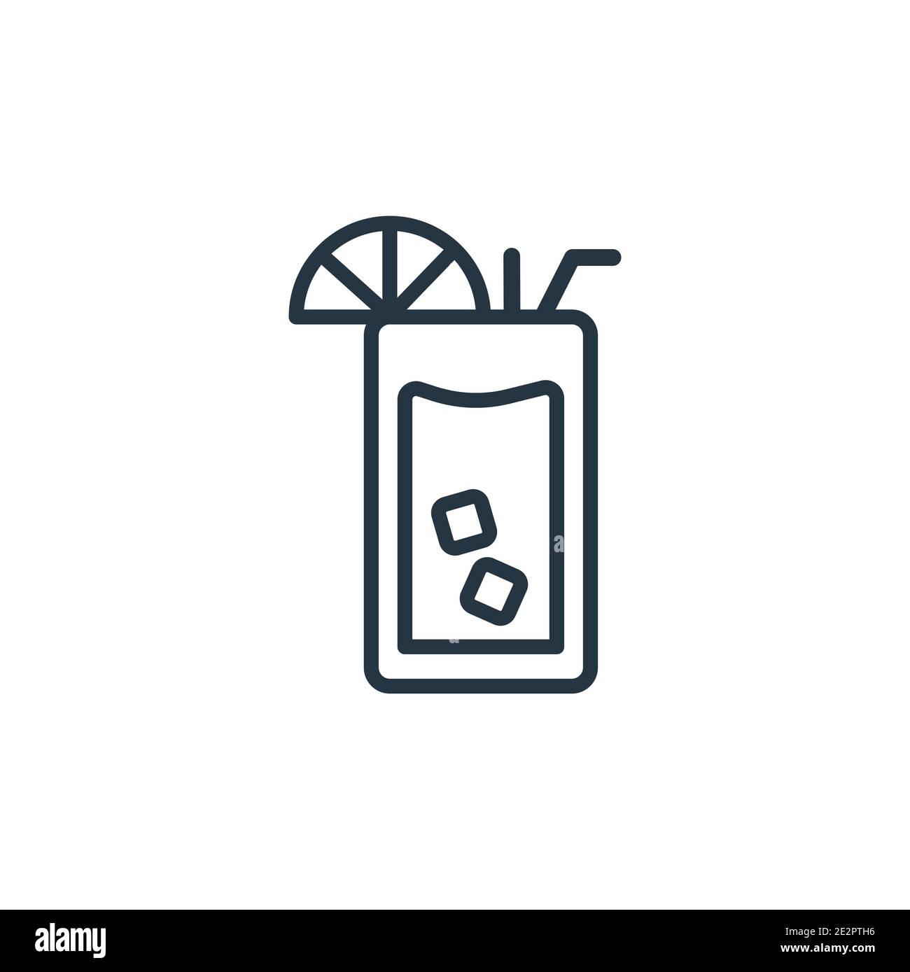 Icona del vettore di contorno dell'alba di tequila. Sottile linea nera tequila alba icona, vettore piatto semplice elemento illustrazione da editabili bevande concetto isolat Illustrazione Vettoriale