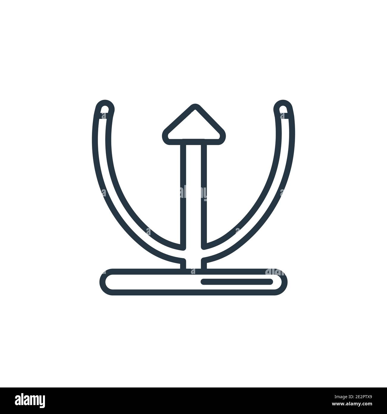 Icona vettore di contorno funzione parabolica. Icona della funzione parabolica nera a linea sottile, vettore piatto illustrazione di un semplice elemento da un elemento educativo modificabile Illustrazione Vettoriale