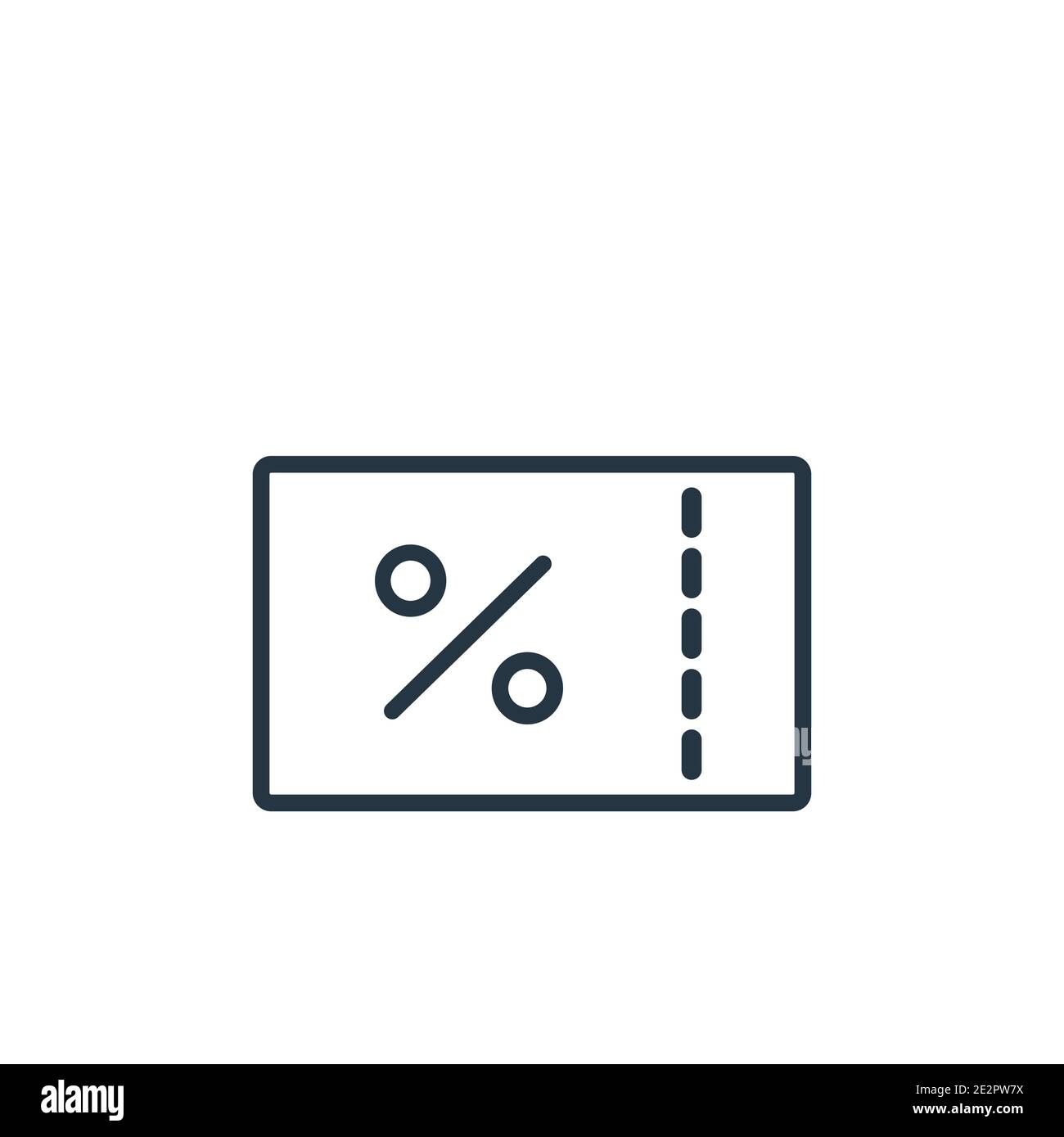 Icona vettore di contorno coupon. Icona coupon nero sottile, vettore piatto semplice elemento illustrazione da editabile ecommerce concetto isolato su bianco bac Illustrazione Vettoriale