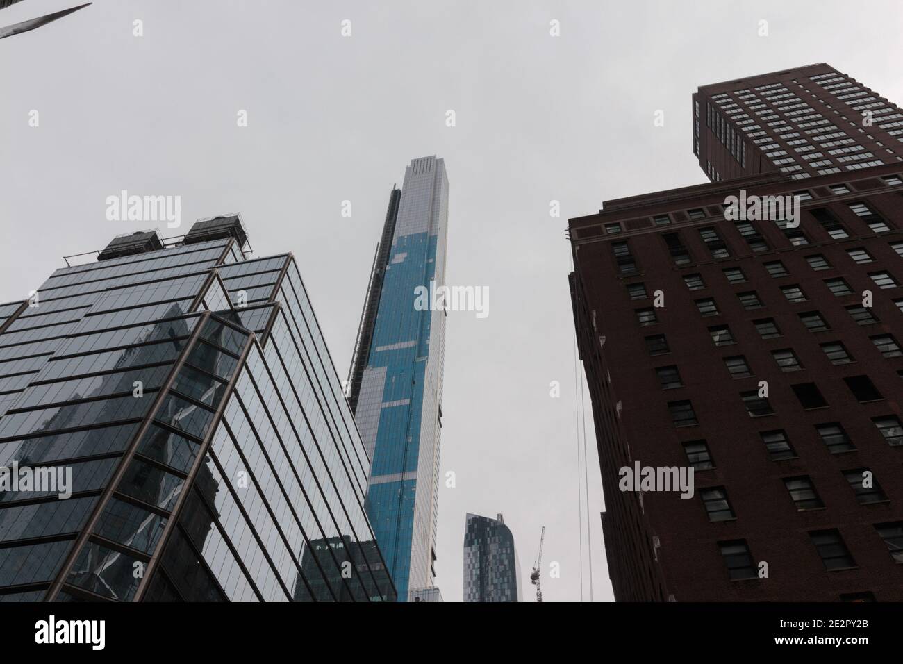 Central Park Tower, al 225 ovest della 57a strada, sulla fila dei miliardari, ancora in costruzione, sarà l'edificio residenziale più alto del mondo Foto Stock