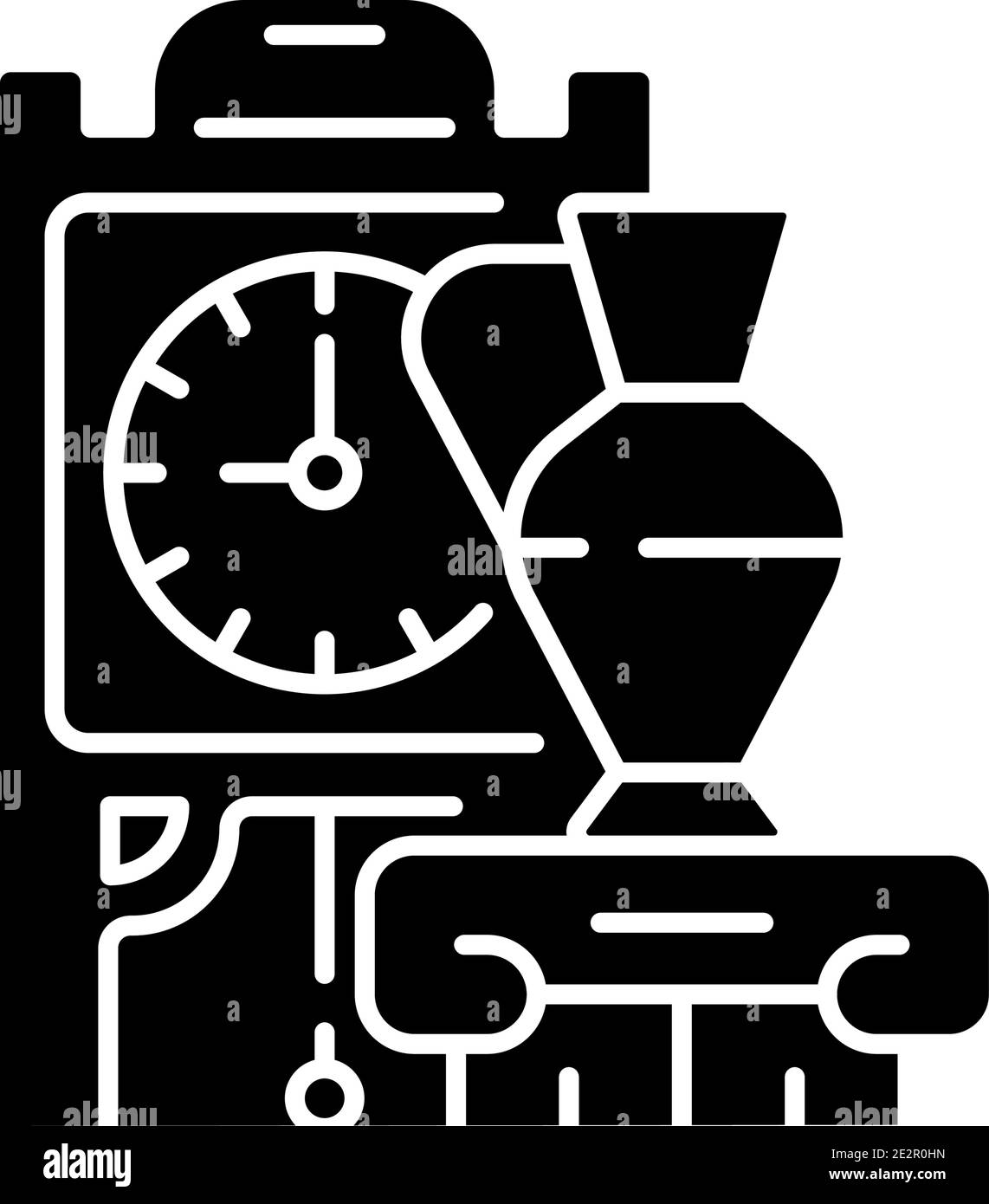 Icona glifo nero antiquariato Illustrazione Vettoriale