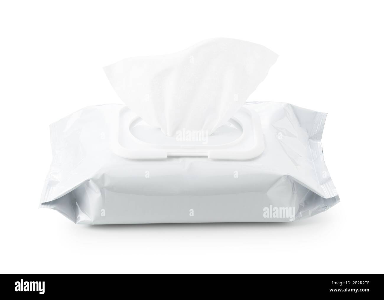 Panni bagnati bianchi semplici su sfondo bianco Foto Stock