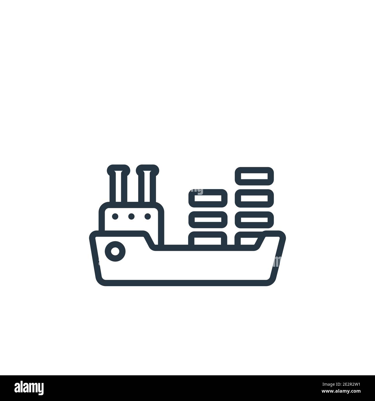 Icona vettore di profilo nave via mare. Sottile linea nera nave da mare icona, vettore piatto semplice elemento illustrazione da editabili consegna e logistica concep Illustrazione Vettoriale