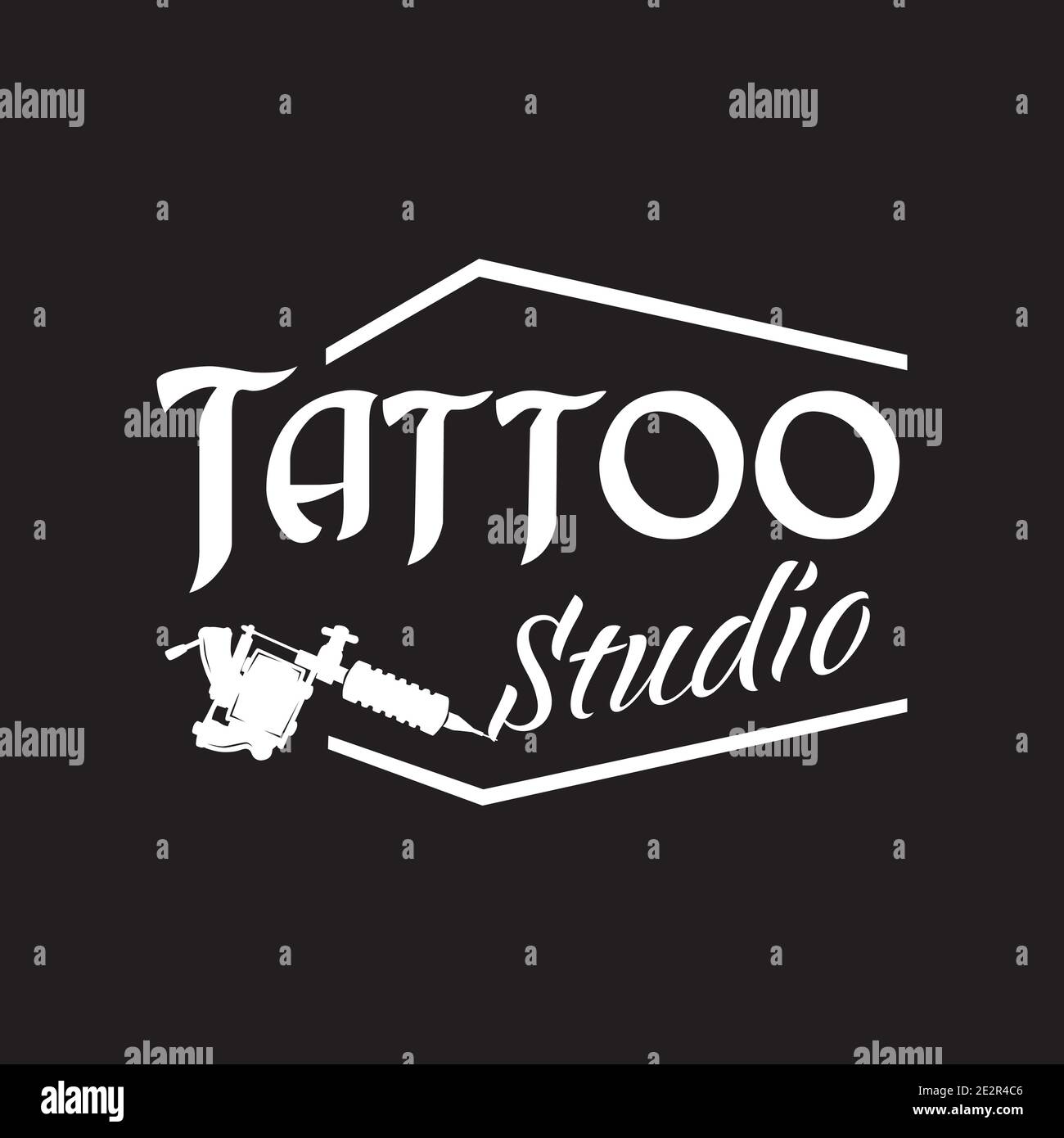 Logo vettoriale per tatuaggio salone Illustrazione Vettoriale