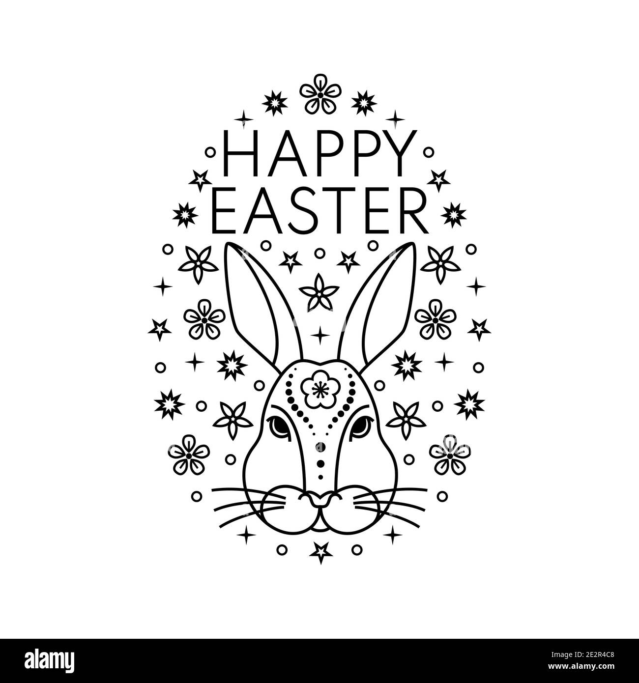 Uovo di Pasqua su bianco Illustrazione Vettoriale