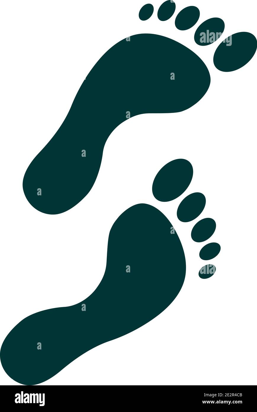 simbolo o icona di impronta a piedi nudi semplice isolato su vettore bianco illustrazione Illustrazione Vettoriale