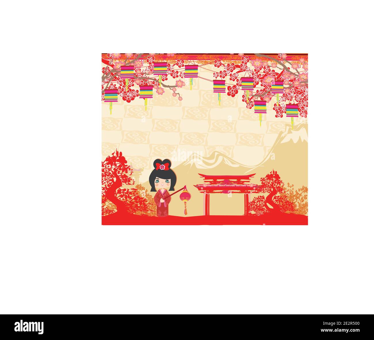 Mid-Autumn Festival per il Capodanno cinese - scheda Illustrazione Vettoriale