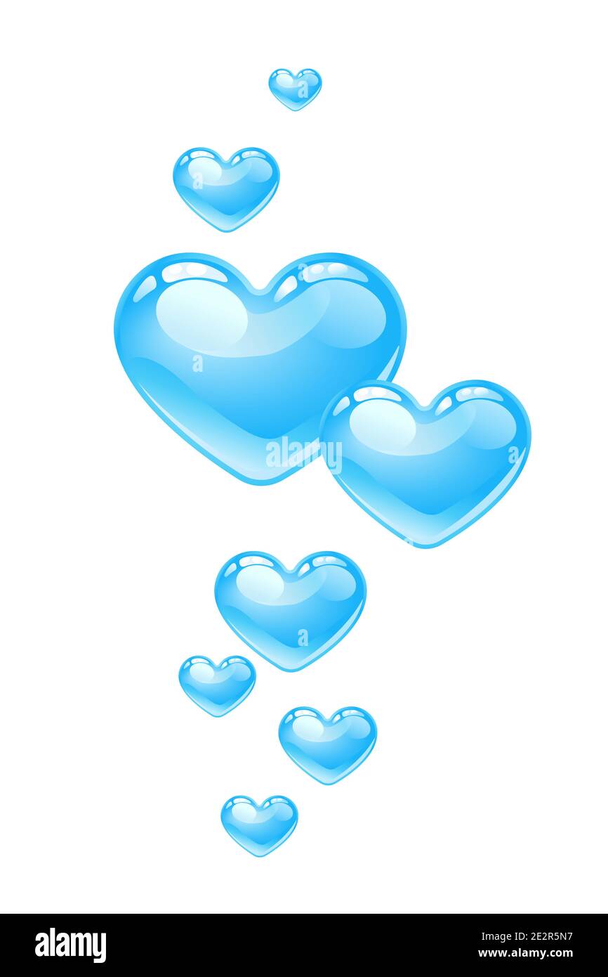 Soffiante a bolle a forma di cuore isolata su bianco Illustrazione Vettoriale