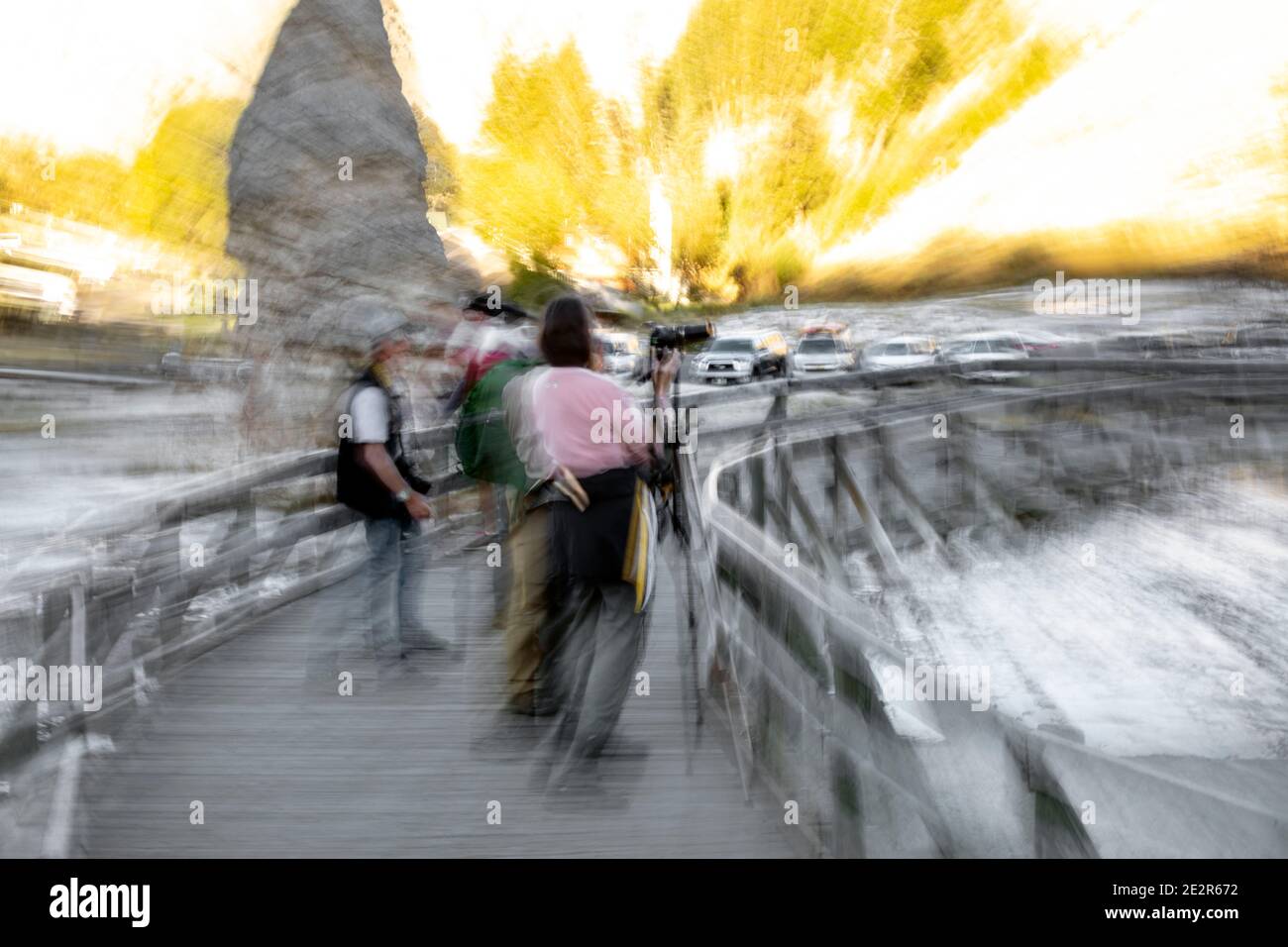 WY03555-00...WYOMING - Abstract of Mammoth Hot Springs in Yellowstone National Park. Foto Stock