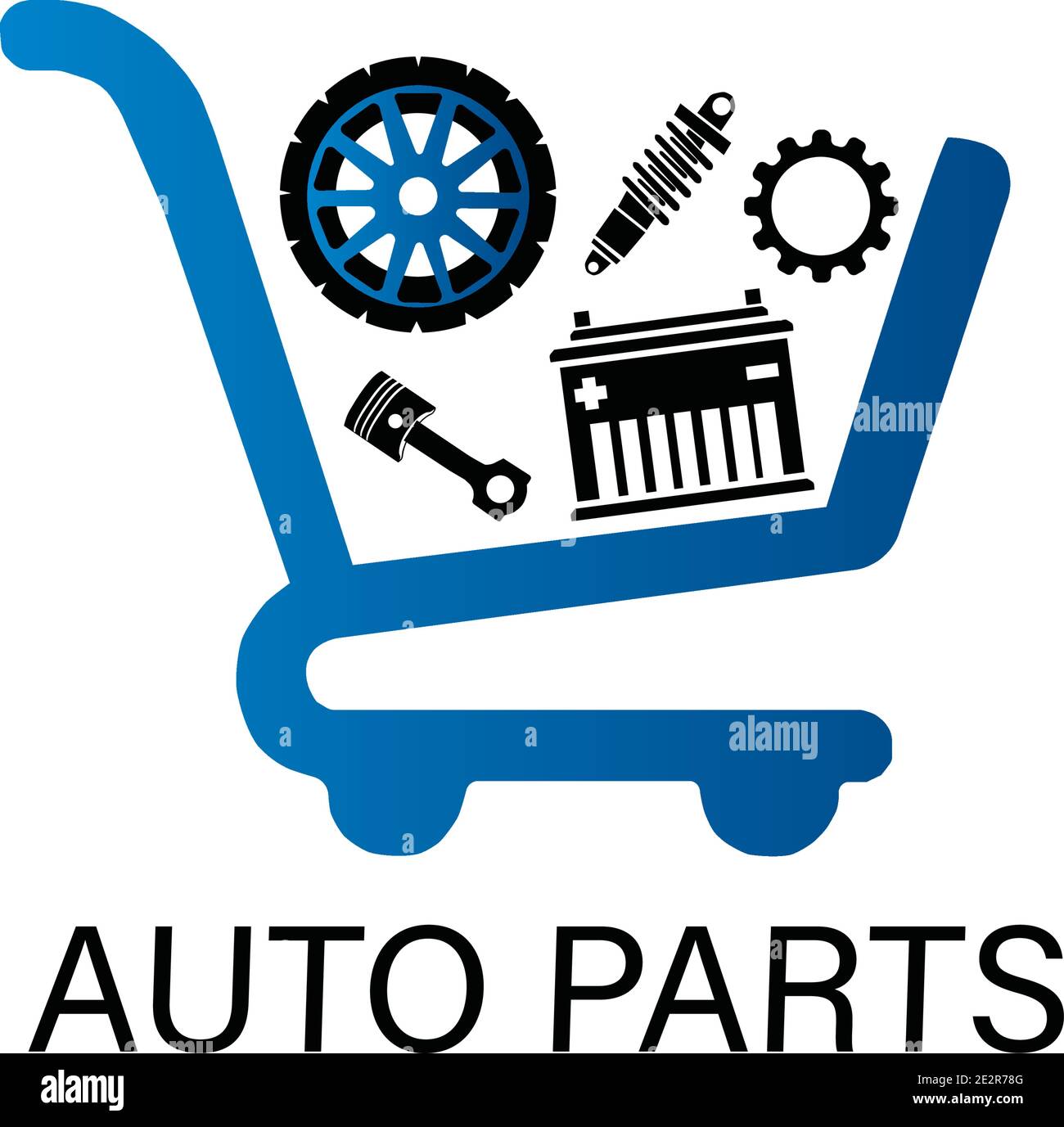 Logo vettoriale di parti di auto, riparazione auto Illustrazione Vettoriale