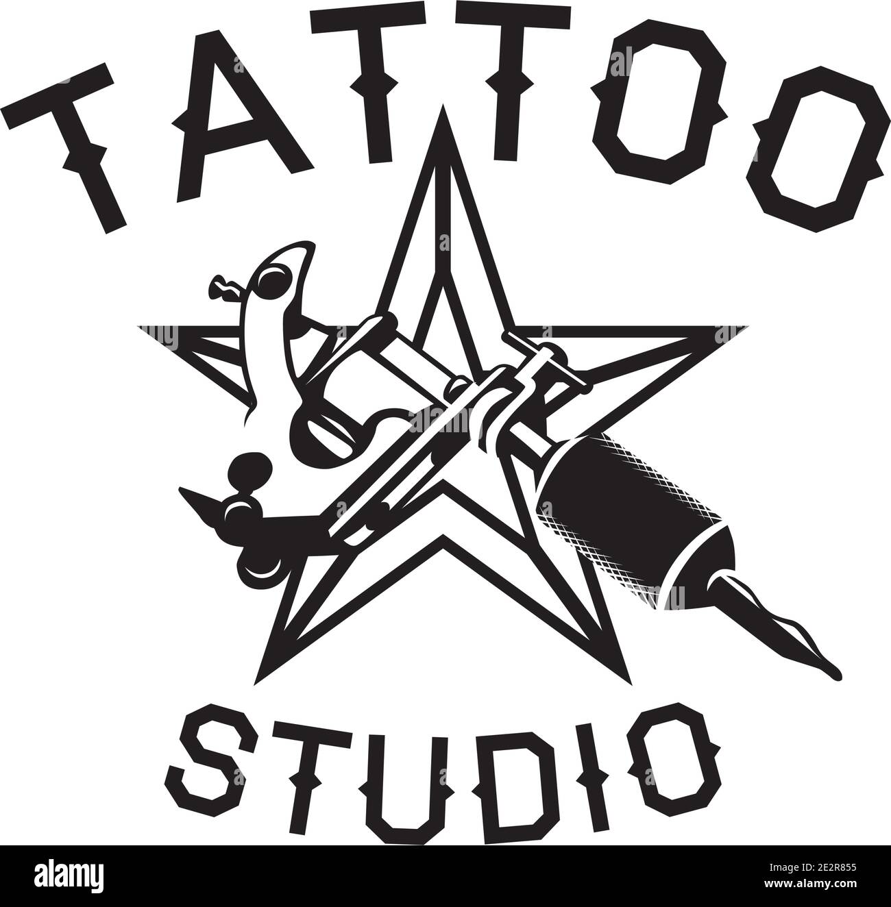 Logo vettoriale per tatuaggio salone e studio Illustrazione Vettoriale