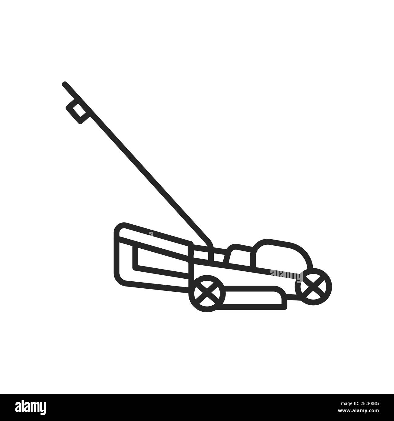 Icona della linea di colore del tosaerba elettrico. Pittogramma per pagina web, app mobile, promo. Illustrazione Vettoriale