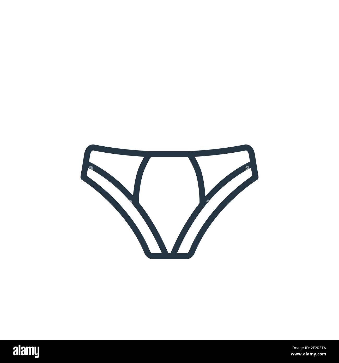 Icona vettore di contorno Slip. Sottile linea nera slip icona, vettore piatto semplice elemento illustrazione da editabili concetto vestiti isolato colpo su whit Illustrazione Vettoriale