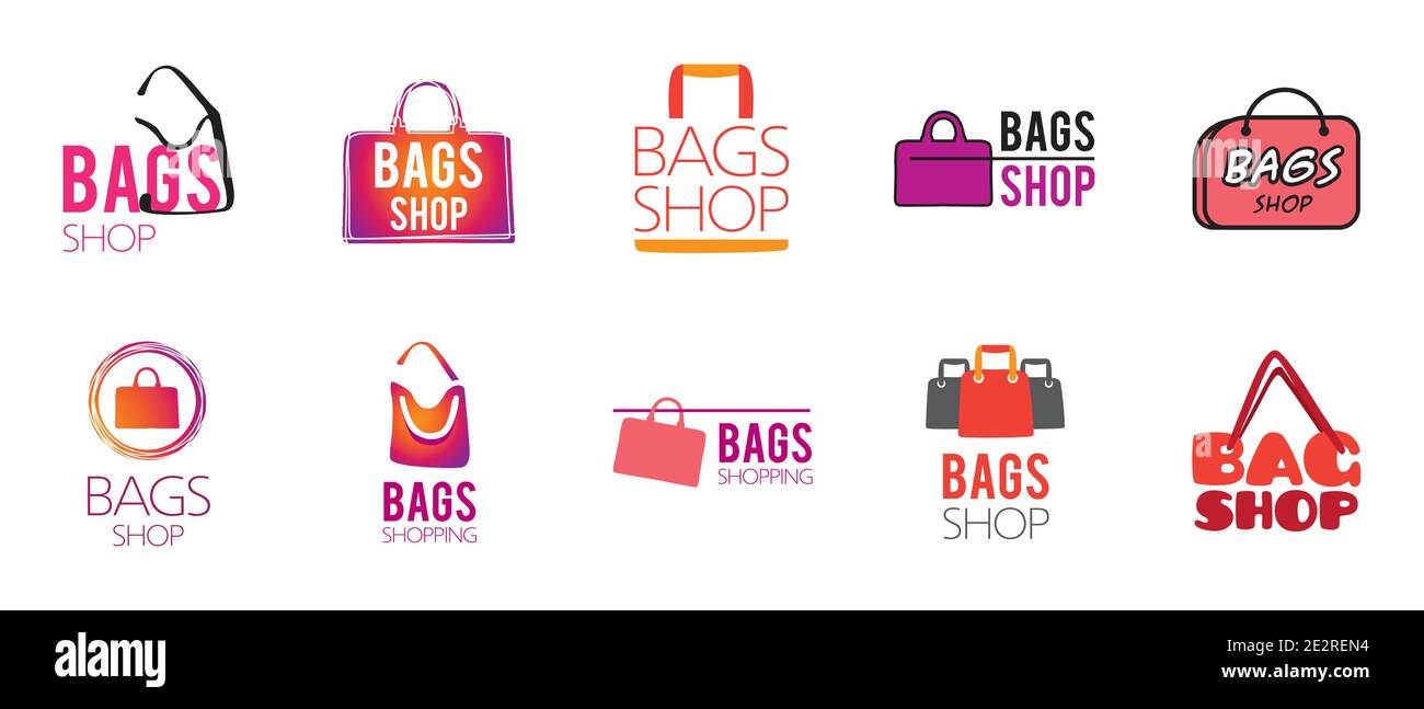 Logo vettoriale di borse da donna e shopping Illustrazione Vettoriale