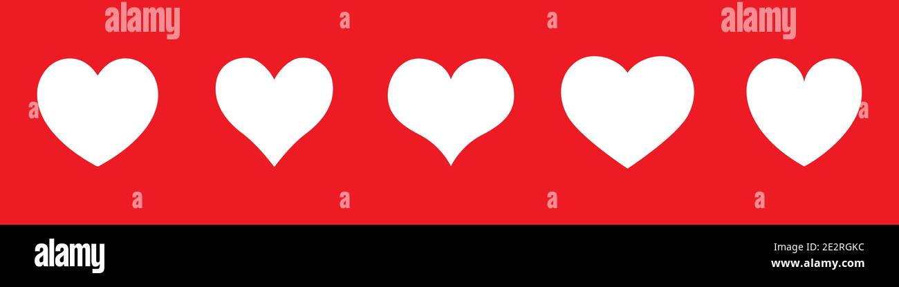Raccolta di illustrazioni cardiache, insieme di icone di simbolo d'amore, vettore di simbolo d'amore Illustrazione Vettoriale