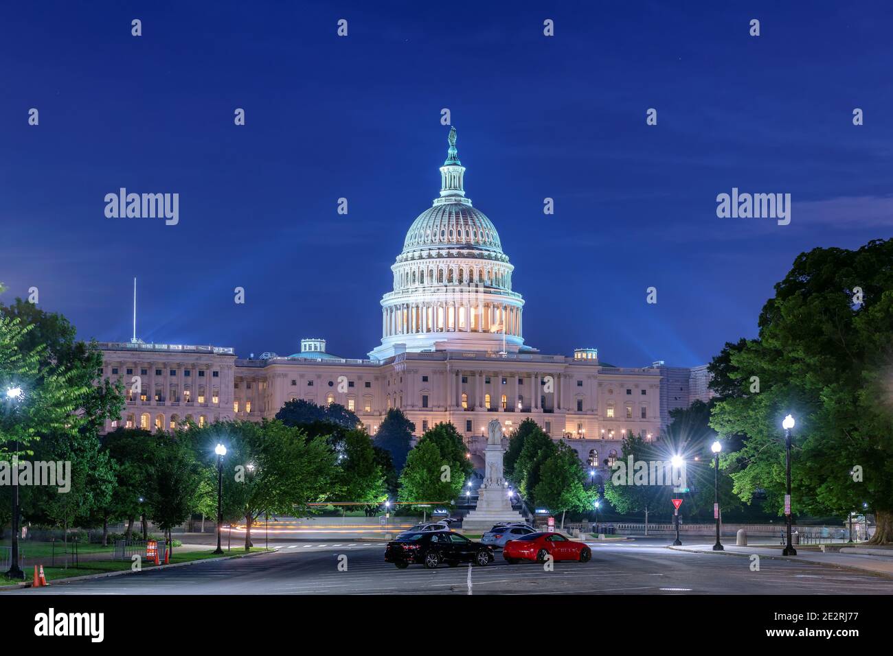 La United States Capitol Building di notte, Washington DC, Stati Uniti d'America. Foto Stock