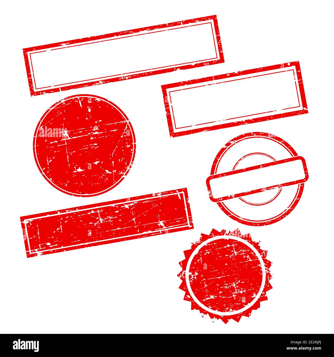 Timbri vettoriali senza testo. Set di timbri. Illustrazione Vettoriale