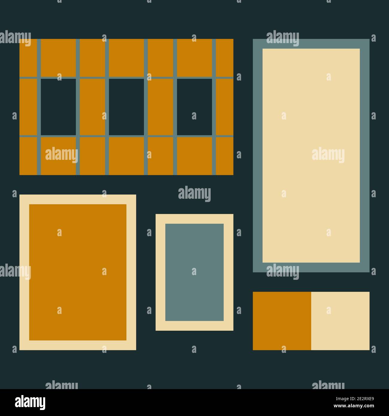 Un'immagine di sfondo astratta del layout di un riquadro retrospettiva. Illustrazione Vettoriale