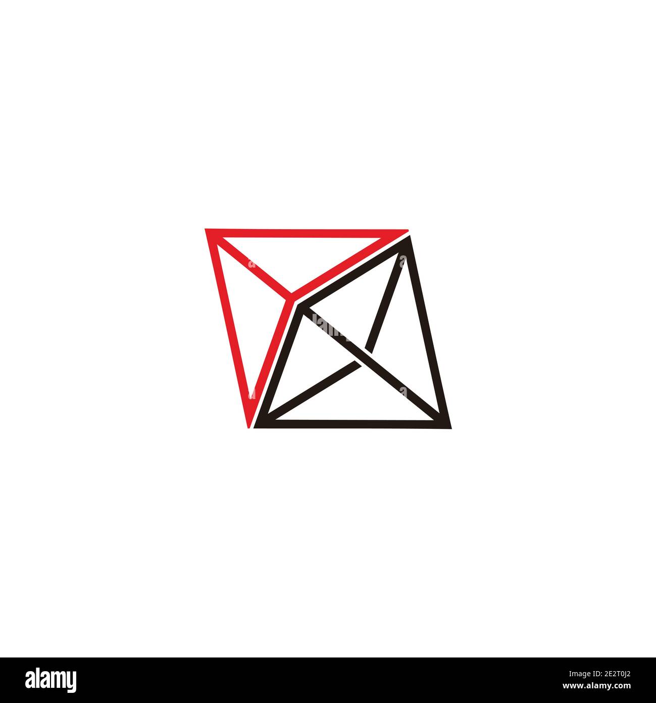 vettore di frecce 3d logo geometrico della linea triangolare Illustrazione Vettoriale