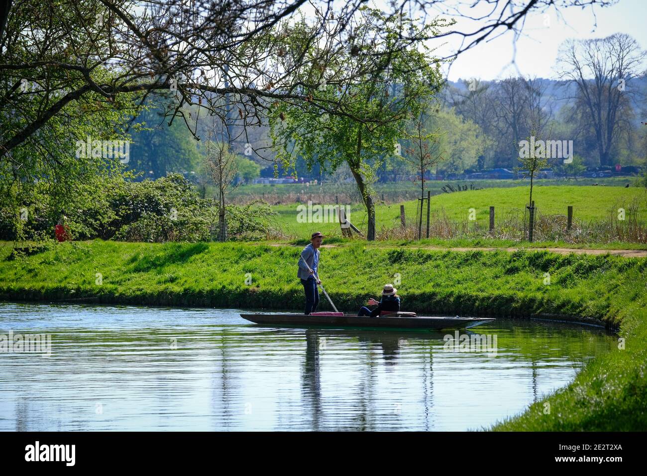 Punting sul fiume Cherwell a Oxford Foto Stock