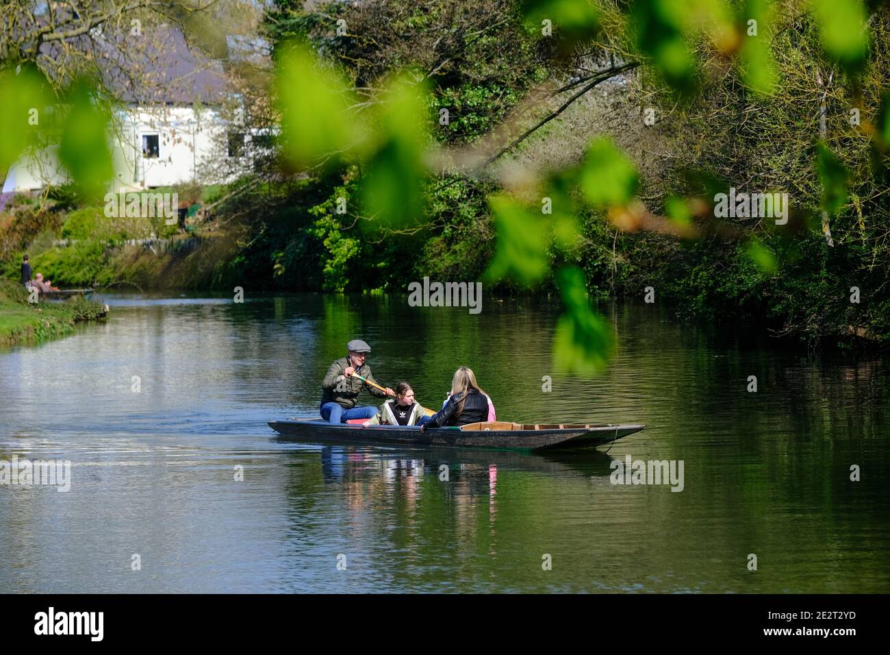 Gite in barca sul fiume Cherwell a Oxford, Regno Unito. Foto Stock