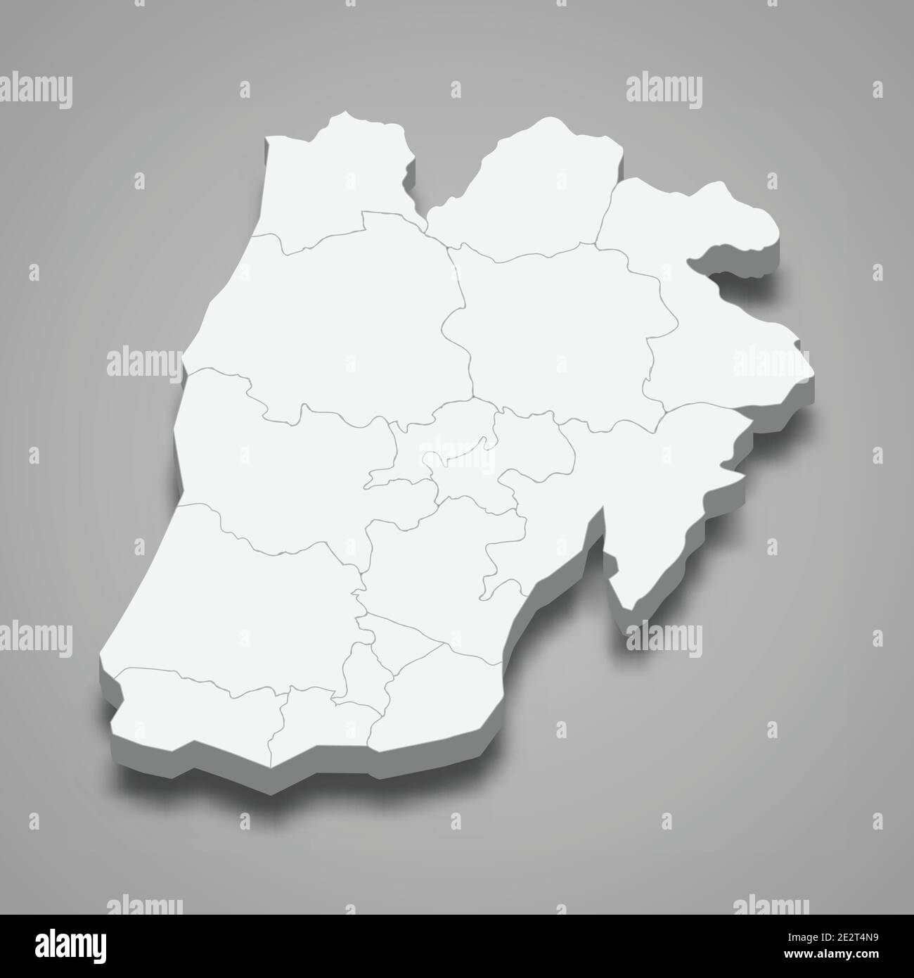 La mappa isometrica 3d di Lisbona è un distretto del Portogallo, illustrazione vettoriale Illustrazione Vettoriale