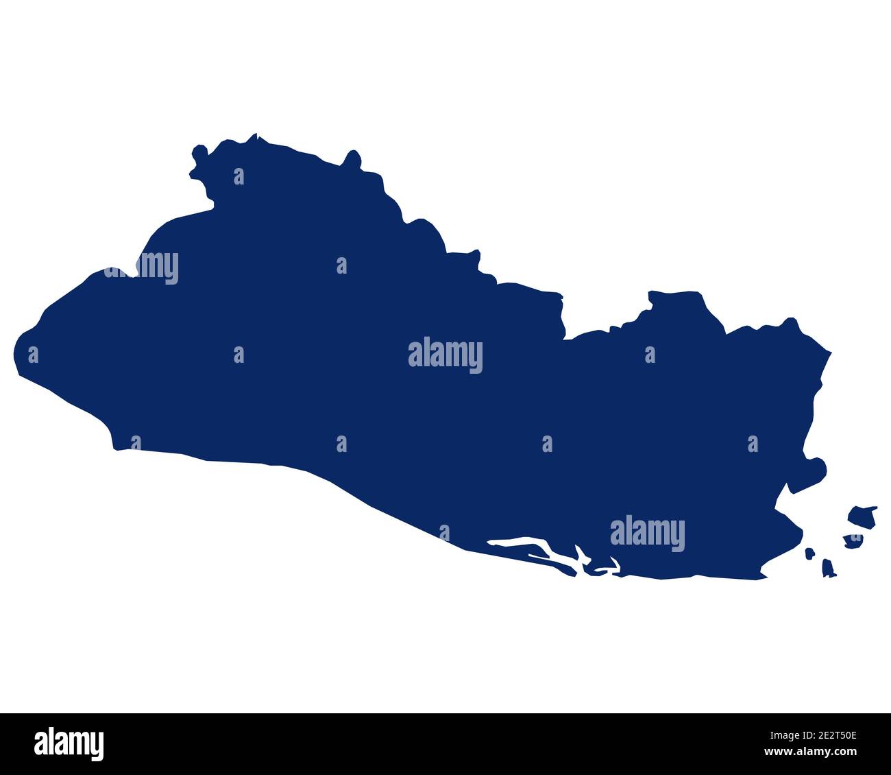 Mappa di El Salvador in colore blu Foto Stock