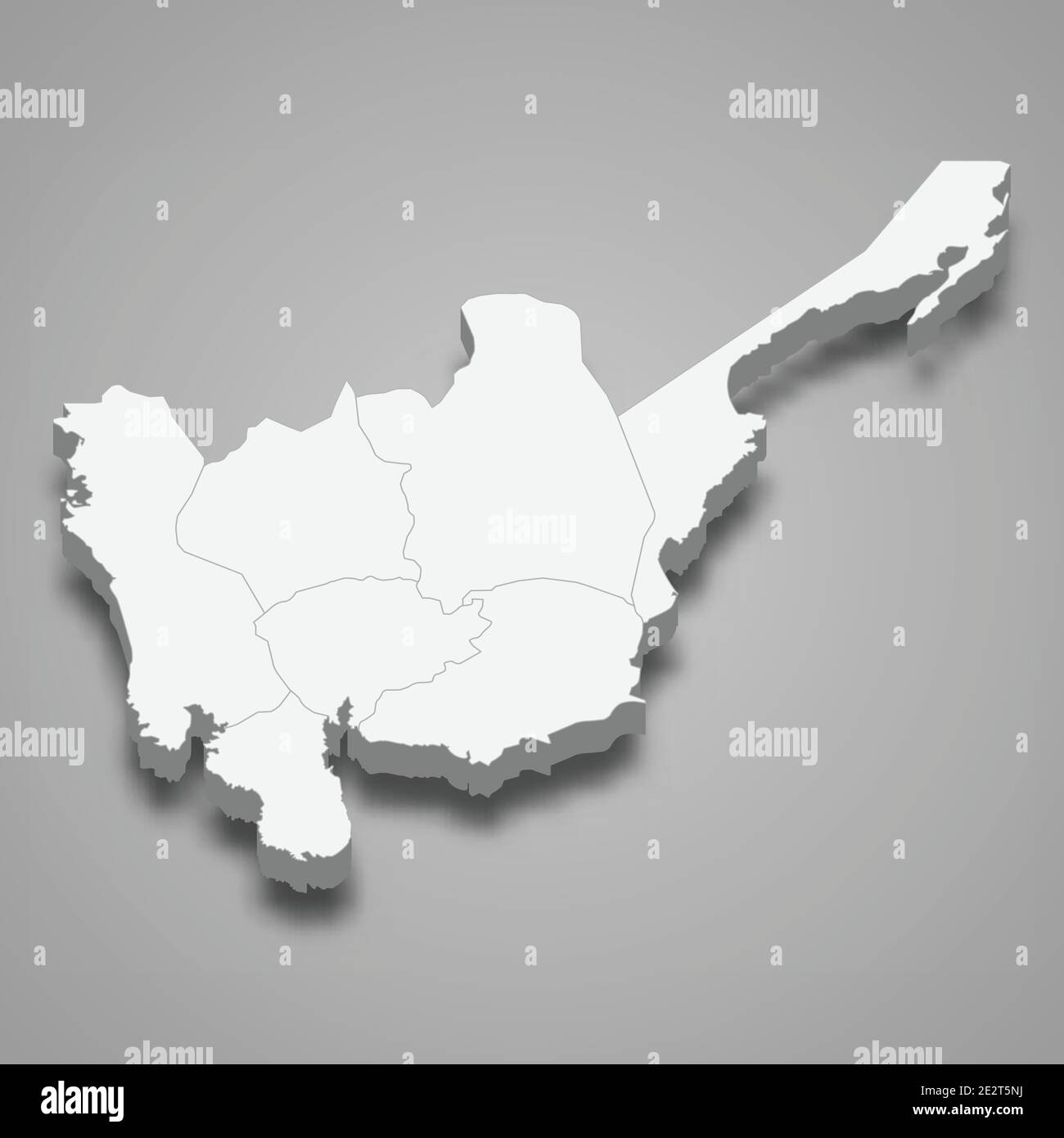 La mappa isometrica 3d di Luzon centrale è una regione delle Filippine, illustrazione vettoriale Illustrazione Vettoriale
