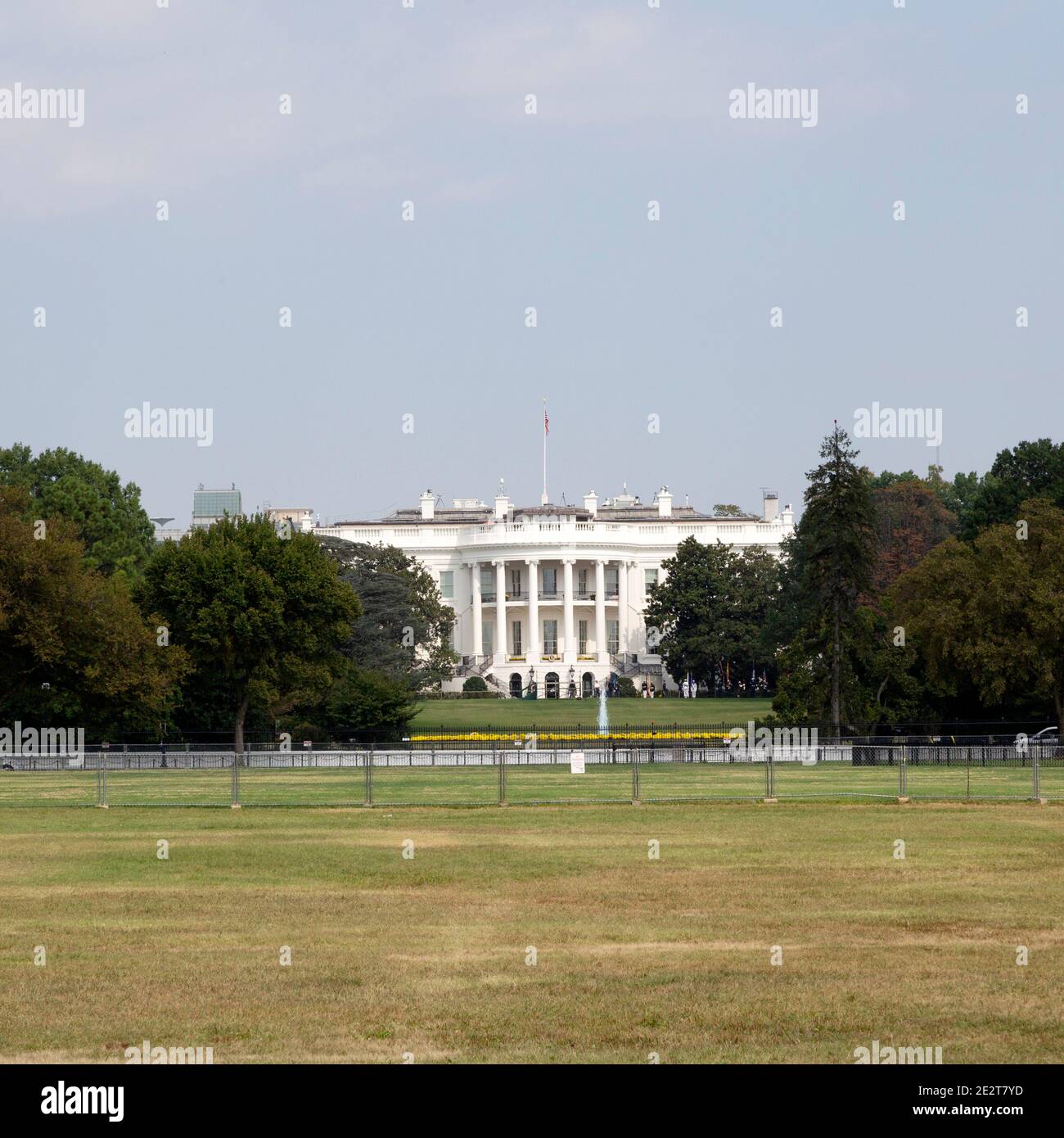 La Casa Bianca a Washington DC, USA. L'edificio al 1600 di Pennsylvania Avenue NW è la residenza ufficiale e il luogo di lavoro del presidente dell'uni Foto Stock