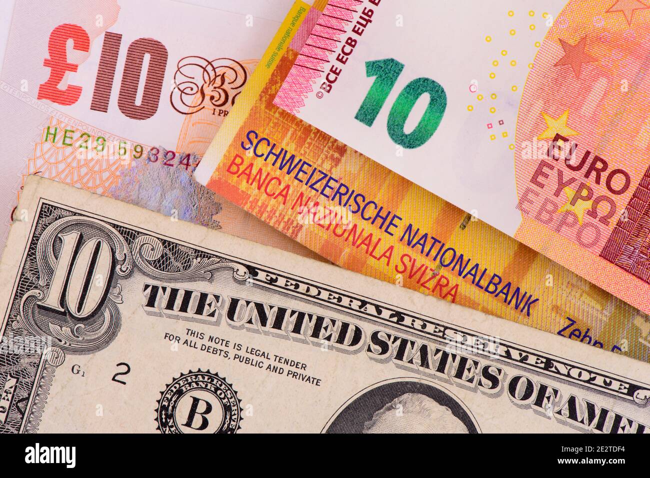 finanza ed economia con banconote di valuta Foto Stock