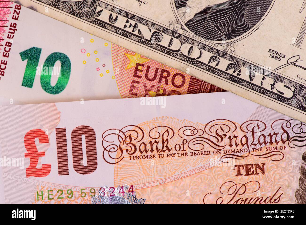 finanza ed economia con banconote di valuta Foto Stock