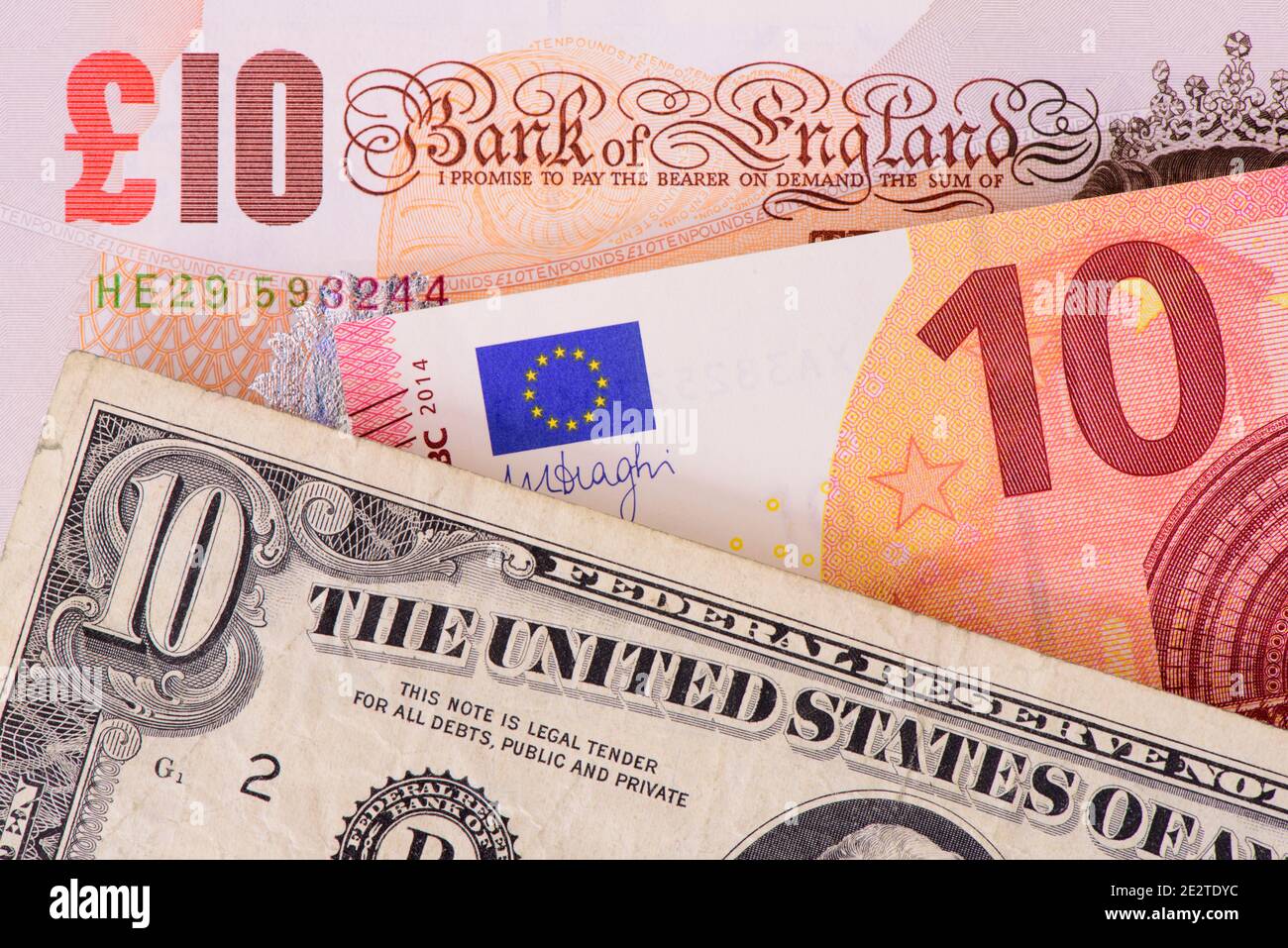 finanza ed economia con banconote di valuta Foto Stock