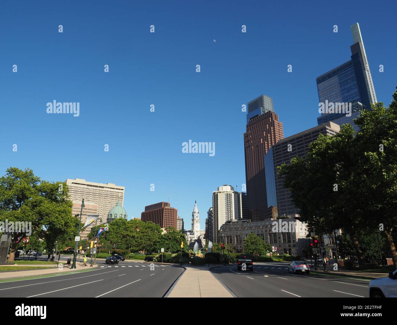 Immagine tratta dalla Benjamin Franklin Parkway a Philly. Foto Stock
