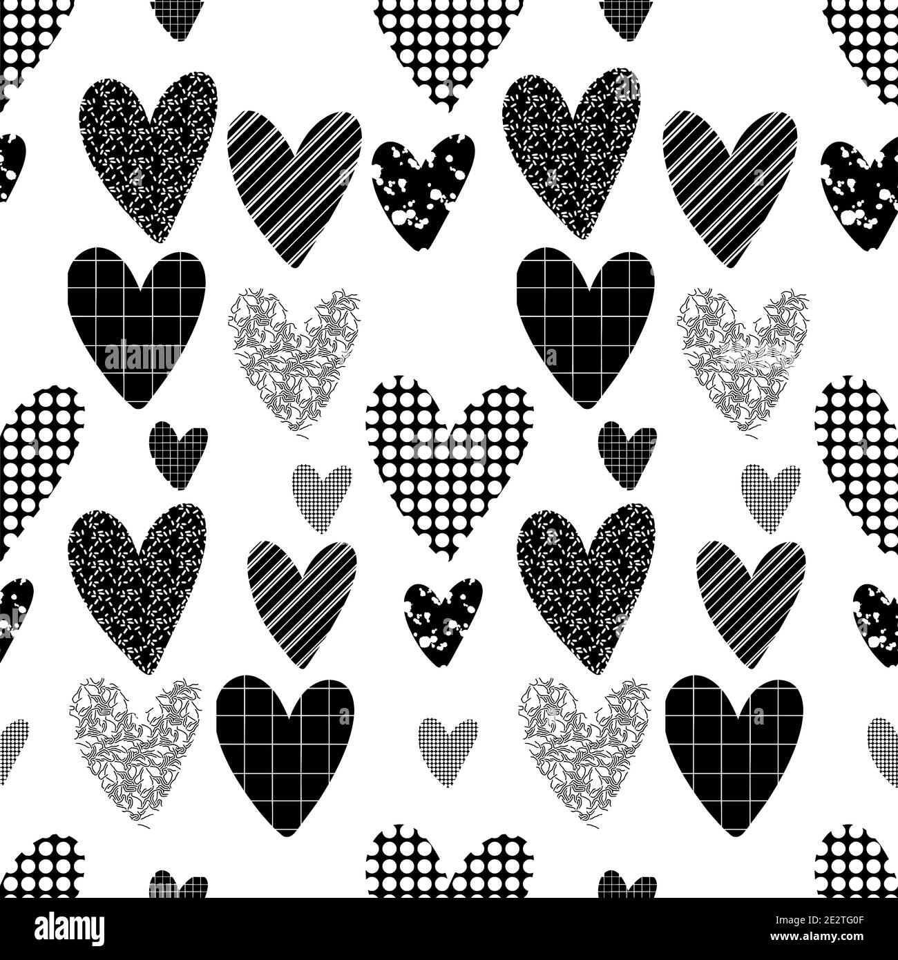 Pattern con cuori per giorno di valentine. Modello senza giunture vettoriale Illustrazione Vettoriale