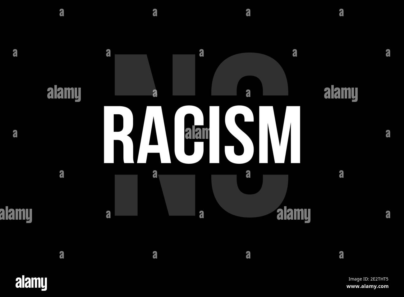 Fermare il razzismo. Siamo tutti uguali. Dire no al razzismo. Foto Stock