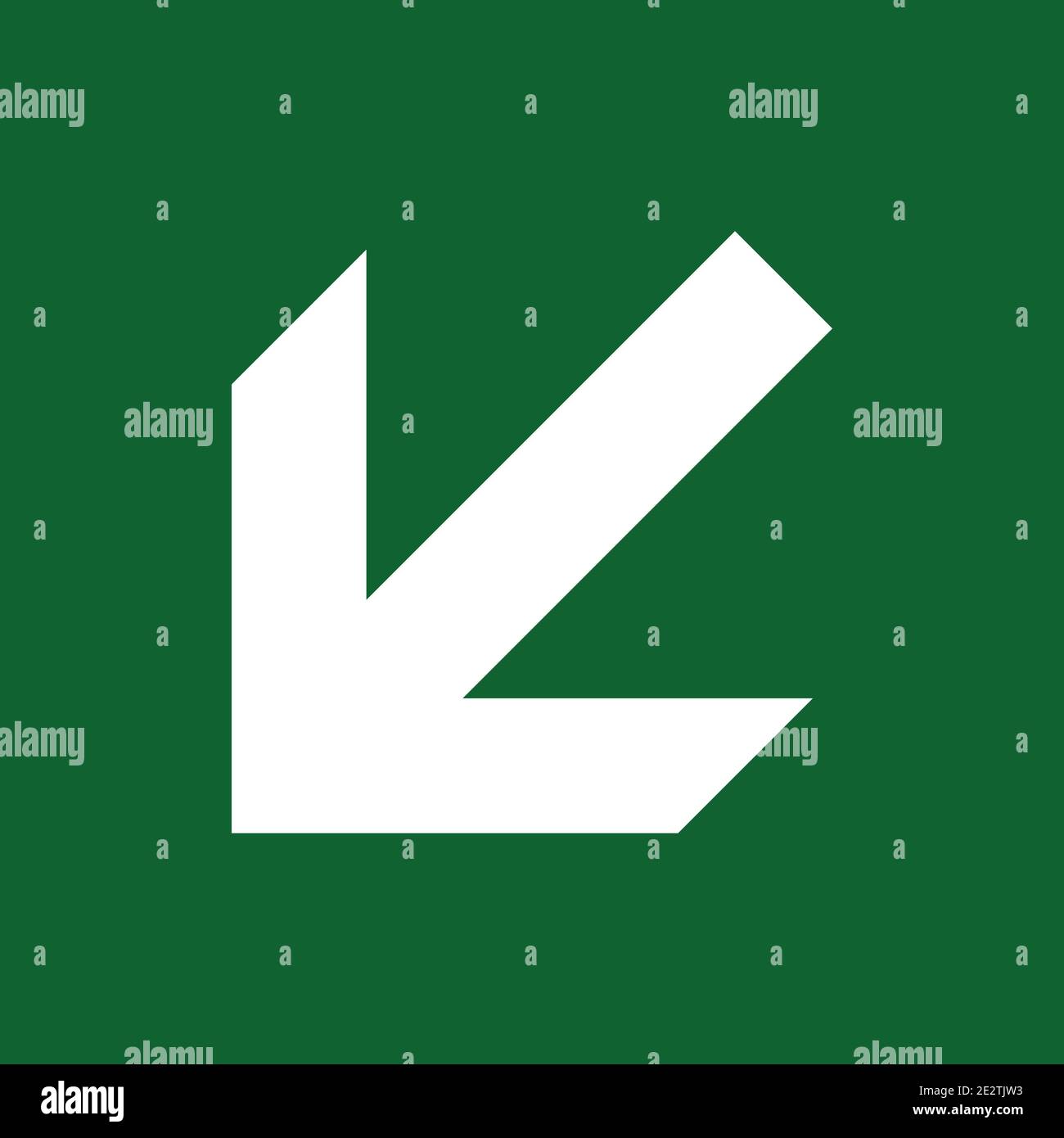 Uscita di emergenza al piano inferiore segno vettore verde bianco Illustrazione Vettoriale