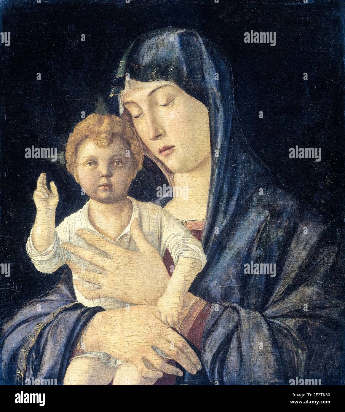 Madonna col Bambino, dipinto di Giovanni Bellini, 1470-1480 Foto Stock