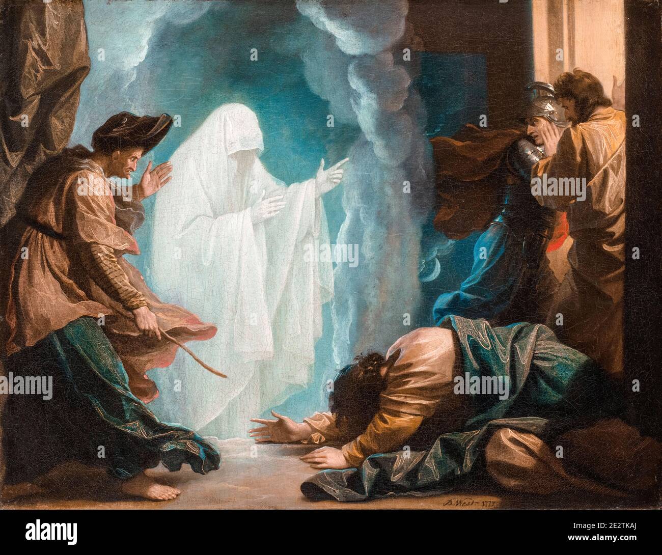 Saul e la Strega di Endor, dipinto di Benjamin West, 1777 Foto Stock