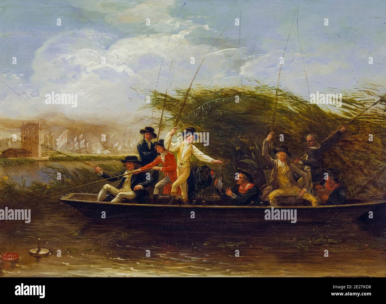 Signori pesca, pittura di Benjamin West, 1794 Foto Stock