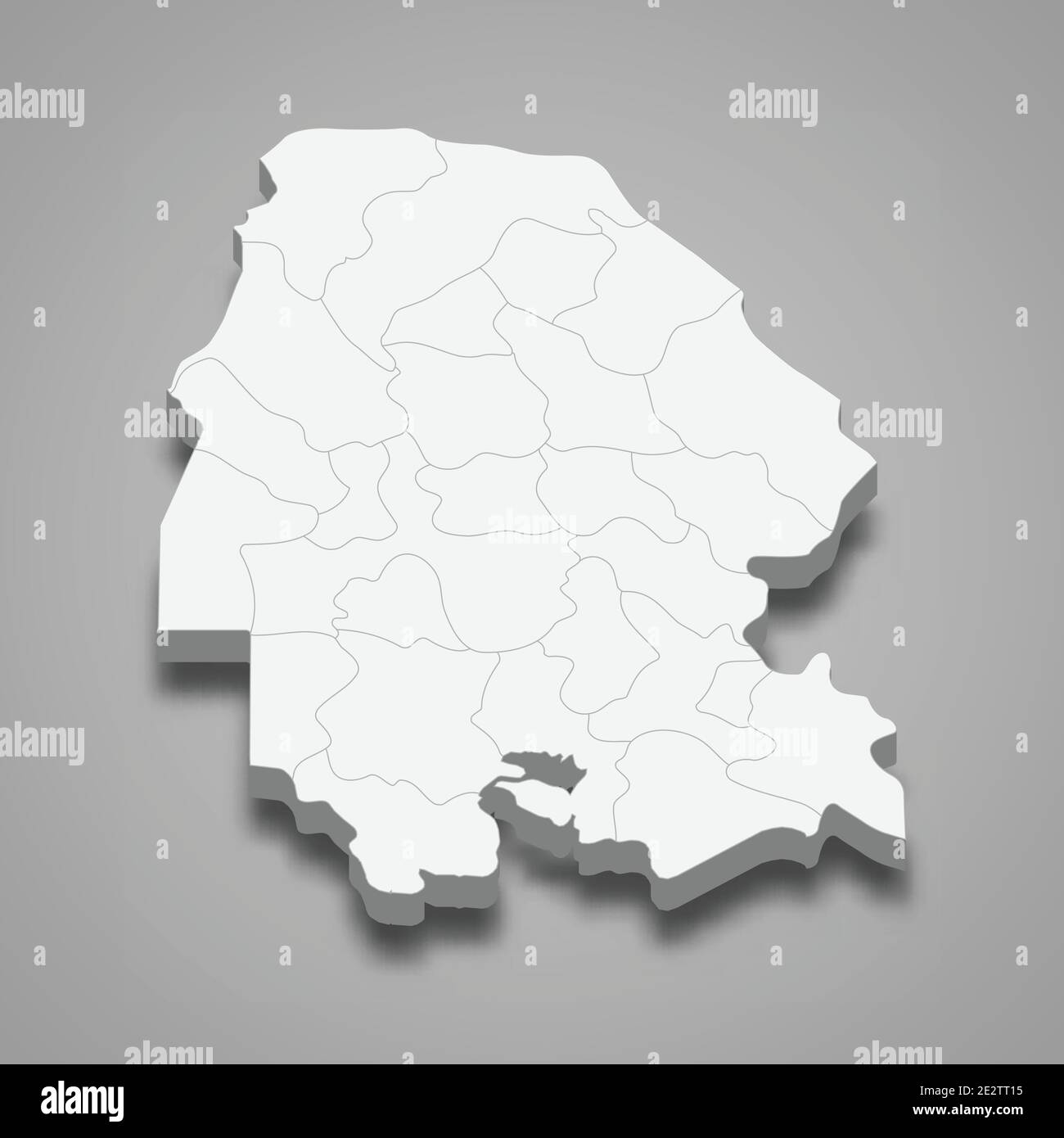 La mappa isometrica 3d di Khuzestan è una provincia dell'Iran, illustrazione vettoriale Illustrazione Vettoriale