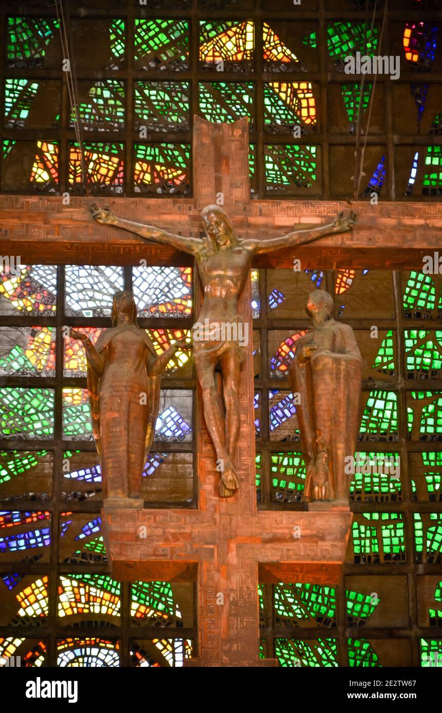 All'interno della cattedrale di Rio de Janeiro, Brasile Foto Stock