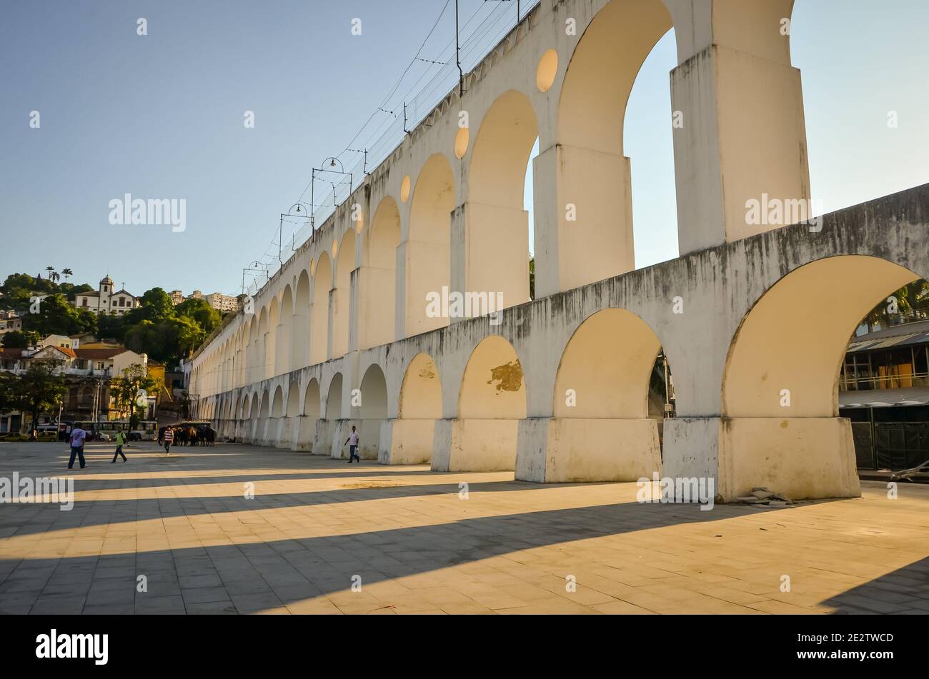 L'antico acquedotto Carioca di Rio, archi di Lapa, Rio de Janeiro, Brasile Foto Stock