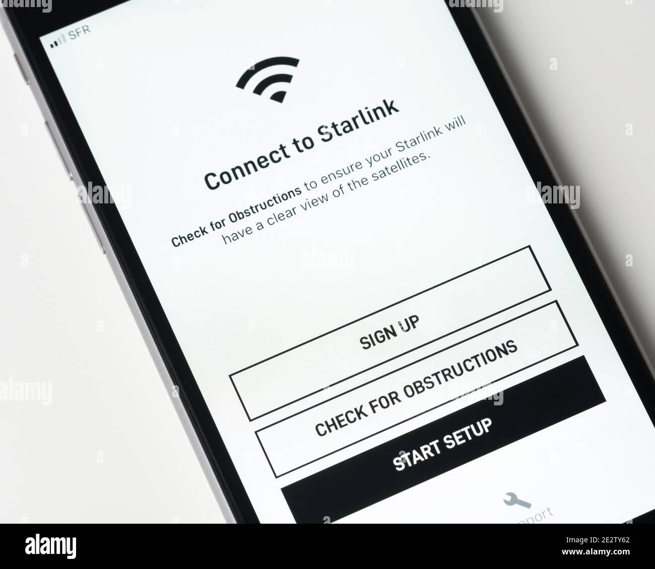 App Starlink sullo schermo di Apple iPhone Foto Stock