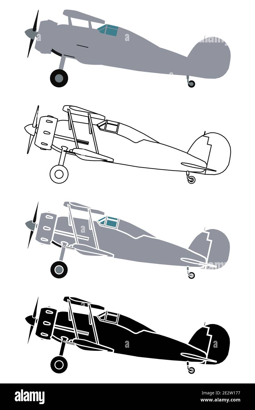 Gloster Gladiator nella vista destra Illustrazione Vettoriale